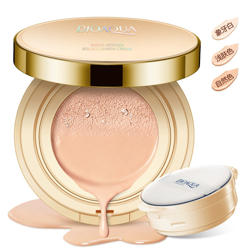 Poquanya flawless air cushion BB cream CC cream hydrating moisturizing natural concealer liquid foundation isolation nude makeup skin color makeup