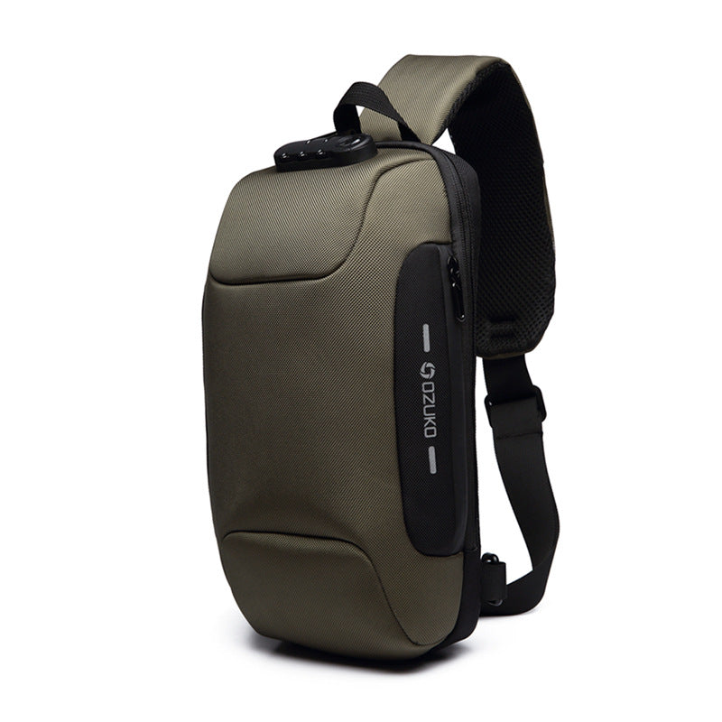 ozuko new men's chest bag trendy sports crossbody bag men's outdoor tactical waterproof men's bag shoulder bag