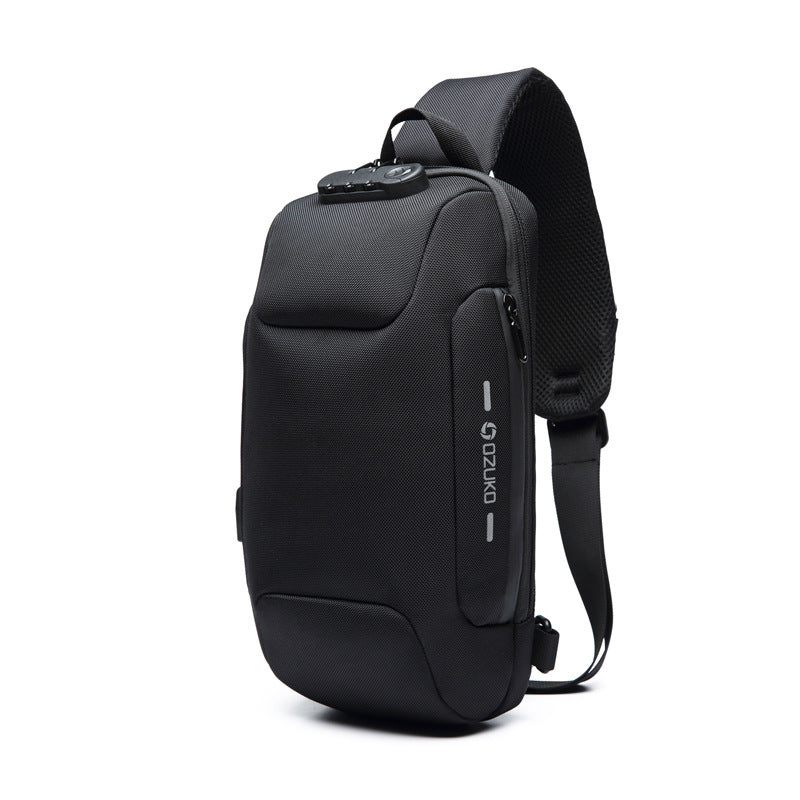 ozuko new men's chest bag trendy sports crossbody bag men's outdoor tactical waterproof men's bag shoulder bag