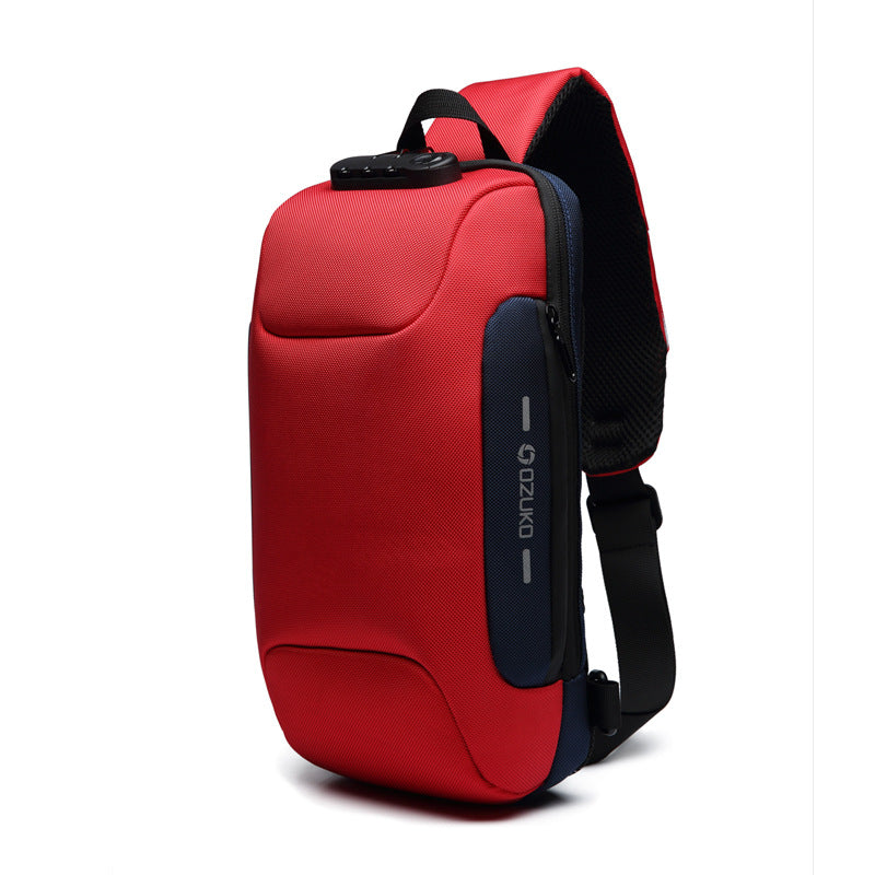 ozuko new men's chest bag trendy sports crossbody bag men's outdoor tactical waterproof men's bag shoulder bag
