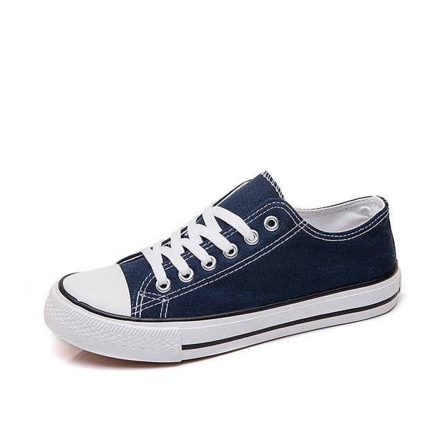 Couple classic canvas shoes men and women secondary vulcanized rubber shoes round toe wear-resistant students non-slip basic models B203
