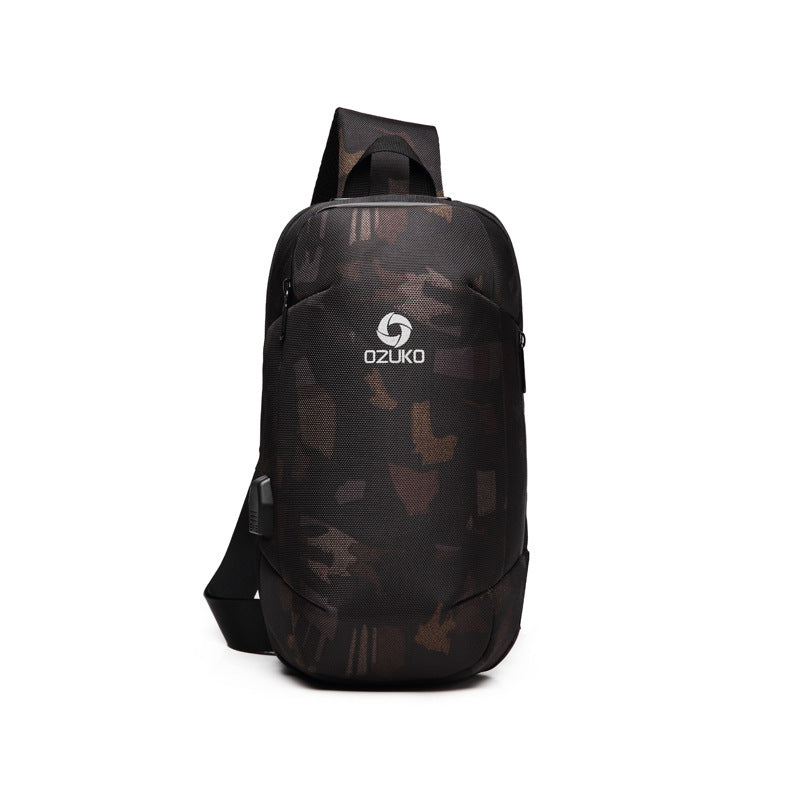 Ozuko new business chest bag Oxford waterproof crossbody bag men's casual multifunctional crossbody bag men's bag
