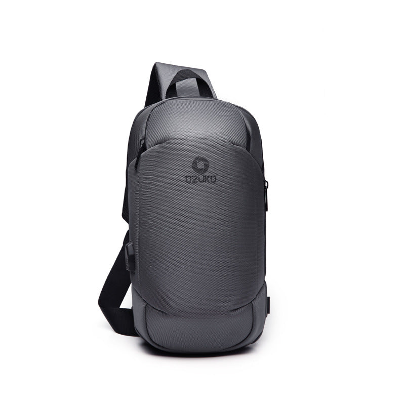Ozuko new business chest bag Oxford waterproof crossbody bag men's casual multifunctional crossbody bag men's bag