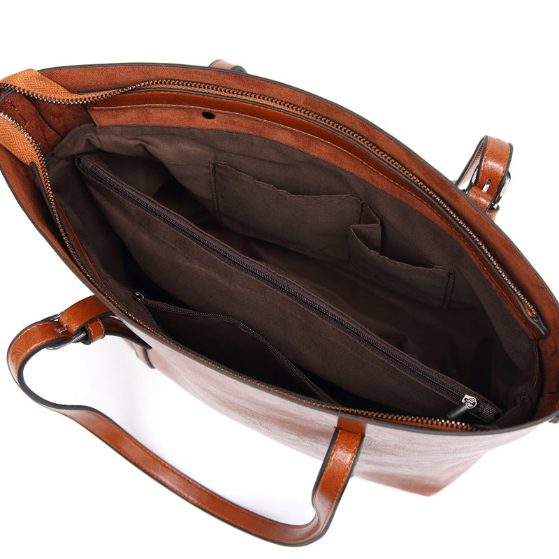 European and American trendy bags, new retro tote bags, 2023 new handbags, single shoulder crossbody large bags, foreign trade women's bags