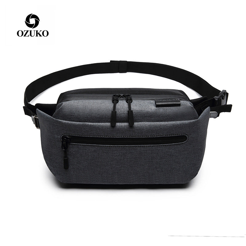 ozuko men's mobile phone waist bag wholesale sports waterproof chest bag men's outdoor men's mobile phone bag Fanny pack