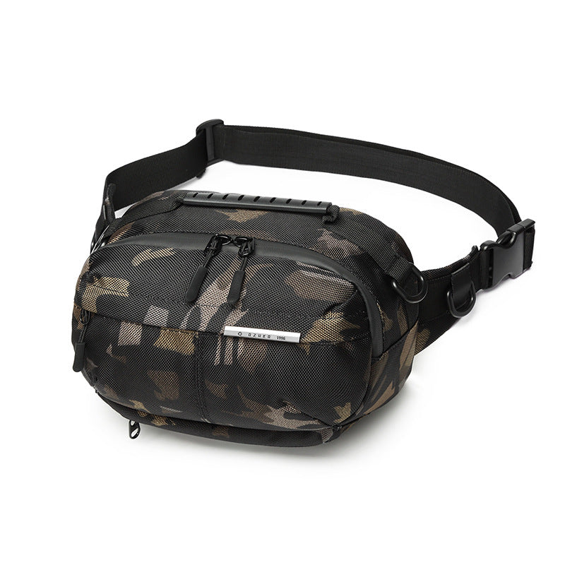 ozuko new waist bag outdoor large capacity men's shoulder bag sports leisure multi-functional chest bag waist bag