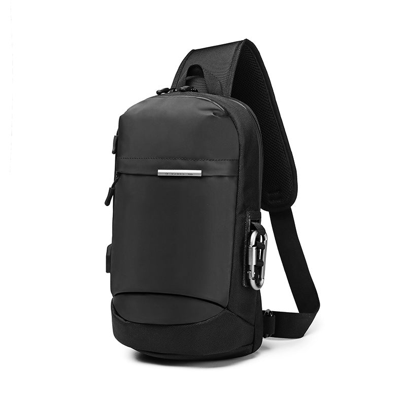 Ozuko new men's chest bag outdoor sports shoulder bag men's casual waterproof multi-function chest bag factory direct sale