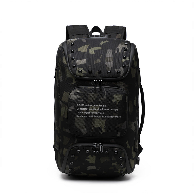 ozuko new student backpack sports trendy school bag Korean version multi-functional business computer backpack