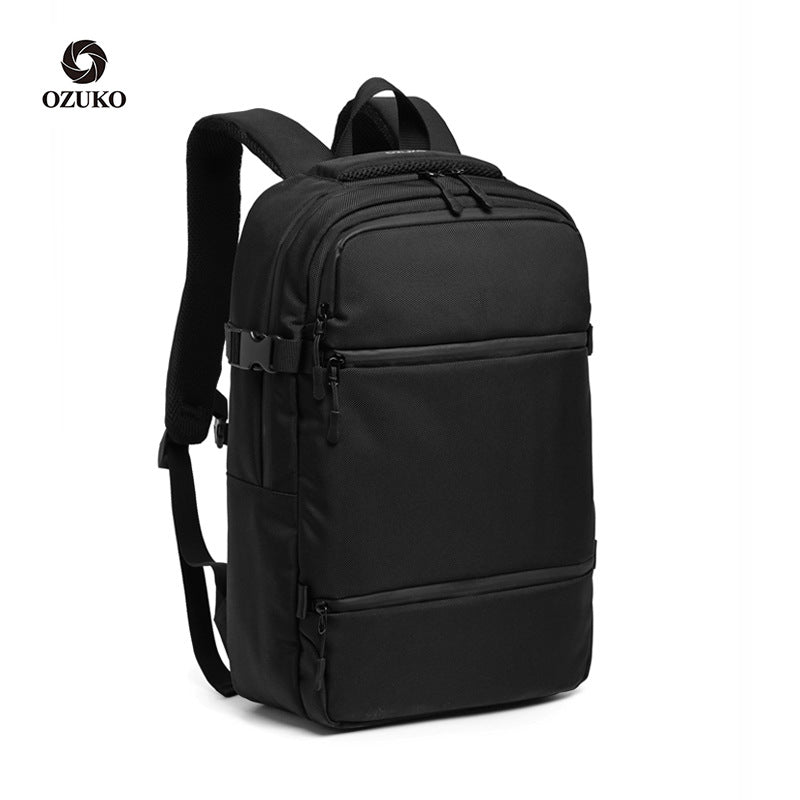Ozuko new backpack men's business computer bag Korean style casual middle school student bag travel waterproof backpack
