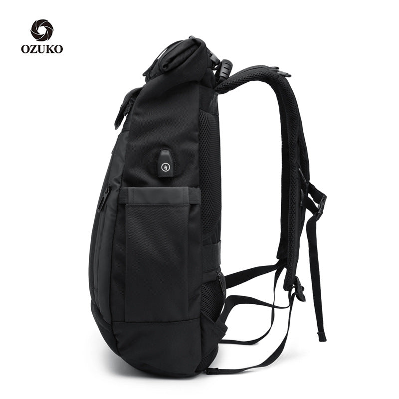ozuko Korean style student backpack business travel laptop backpack outdoor leisure waterproof backpack for men