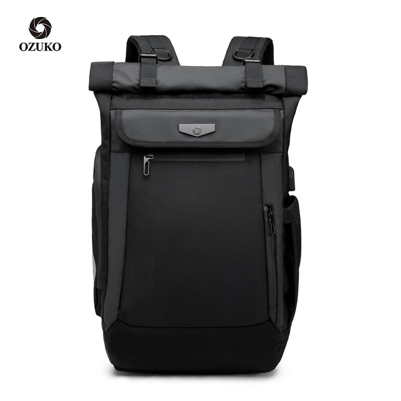 ozuko Korean style student backpack business travel laptop backpack outdoor leisure waterproof backpack for men