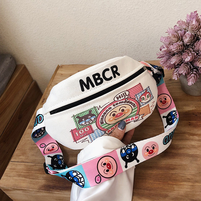 ins chest bag women s 2019 new Korean style student style girl broadband shoulder messenger bag fashion canvas waist bag 7 MART