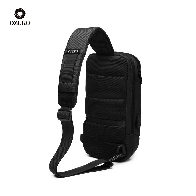 Ozuko new business chest bag Oxford waterproof crossbody bag men's casual multifunctional crossbody bag men's bag
