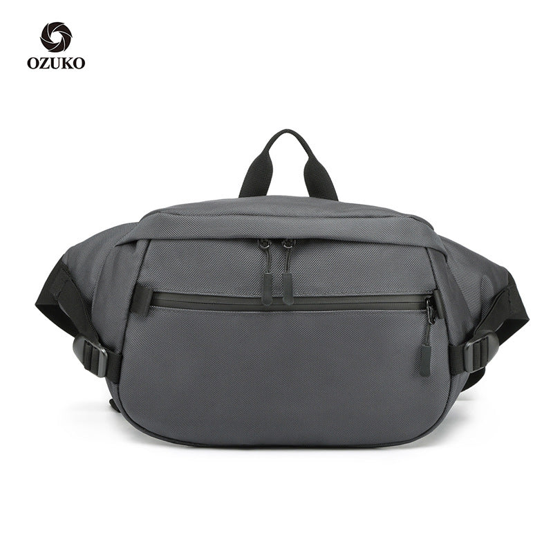 ozuko new waist bag multi-functional large-capacity waist bag men's sports waterproof Oxford cloth single shoulder crossbody bag for men