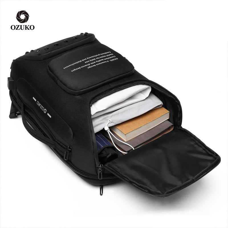 ozuko new student backpack sports trendy school bag Korean version multi-functional business computer backpack