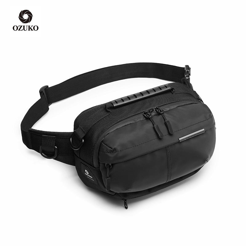 ozuko new waist bag outdoor large capacity men's shoulder bag sports leisure multi-functional chest bag waist bag