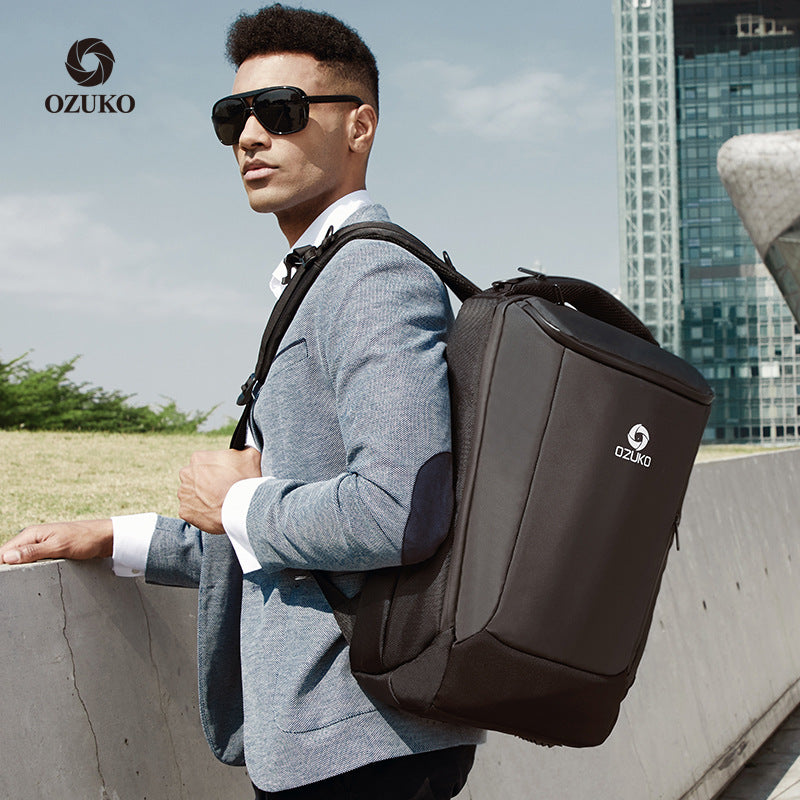 ozuko new business backpack men's outdoor multi-functional travel bag cross-border waterproof 17-inch computer backpack