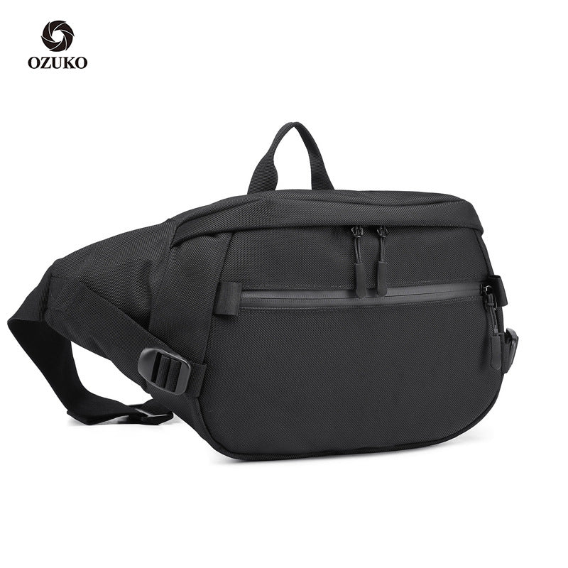 ozuko new waist bag multi-functional large-capacity waist bag men's sports waterproof Oxford cloth single shoulder crossbody bag for men