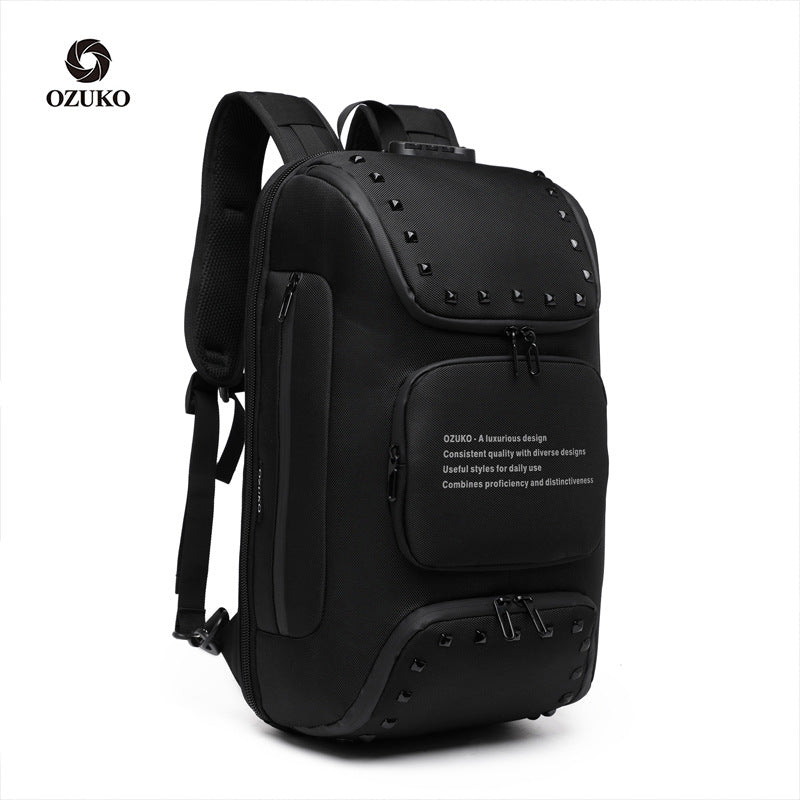 ozuko new student backpack sports trendy school bag Korean version multi-functional business computer backpack