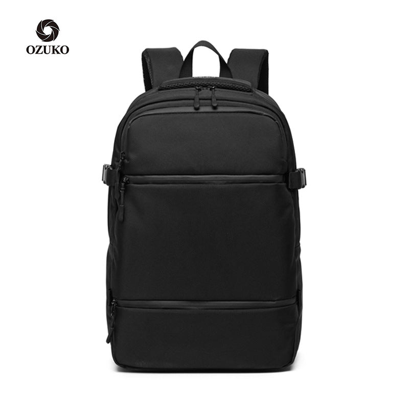 Ozuko new backpack men's business computer bag Korean style casual middle school student bag travel waterproof backpack