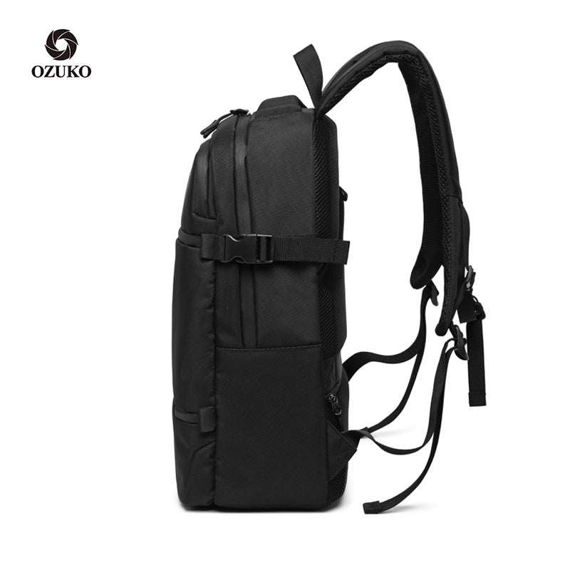 Ozuko new backpack men's business computer bag Korean style casual middle school student bag travel waterproof backpack
