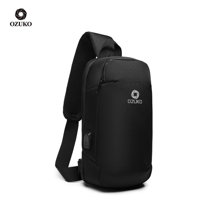 Ozuko new business chest bag Oxford waterproof crossbody bag men's casual multifunctional crossbody bag men's bag