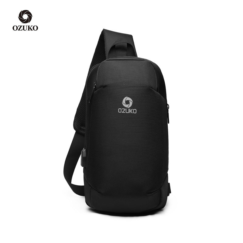 Ozuko new business chest bag Oxford waterproof crossbody bag men's casual multifunctional crossbody bag men's bag