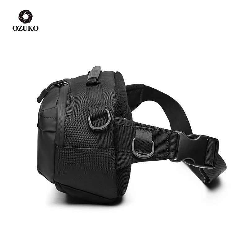 ozuko new waist bag outdoor large capacity men's shoulder bag sports leisure multi-functional chest bag waist bag