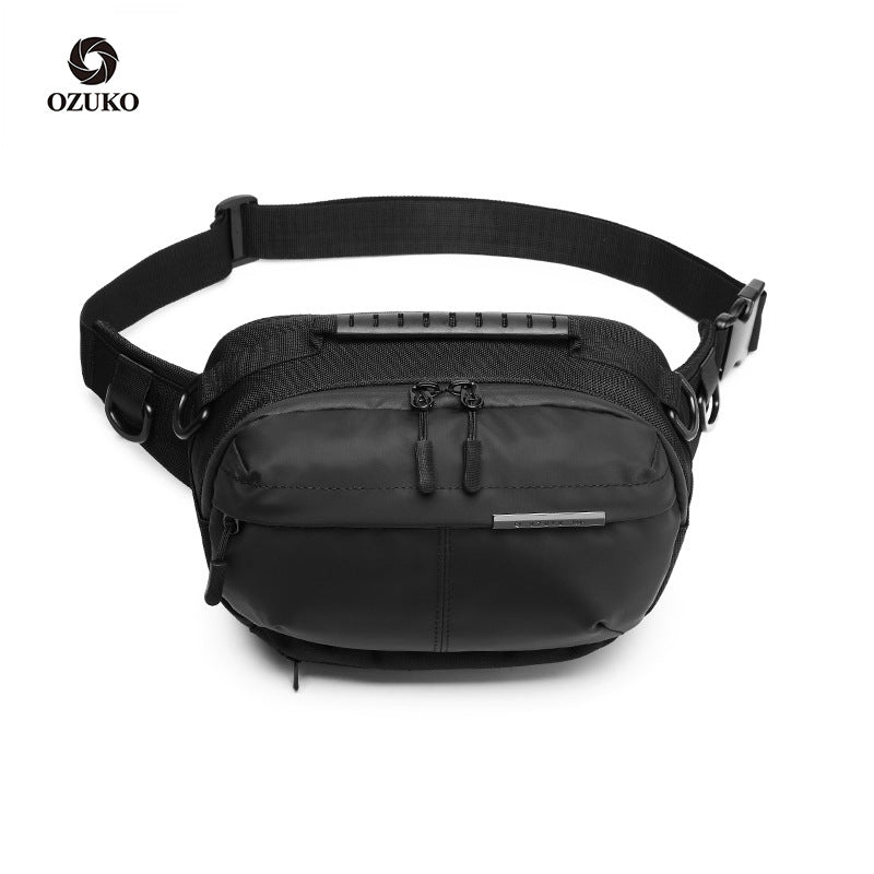ozuko new waist bag outdoor large capacity men's shoulder bag sports leisure multi-functional chest bag waist bag