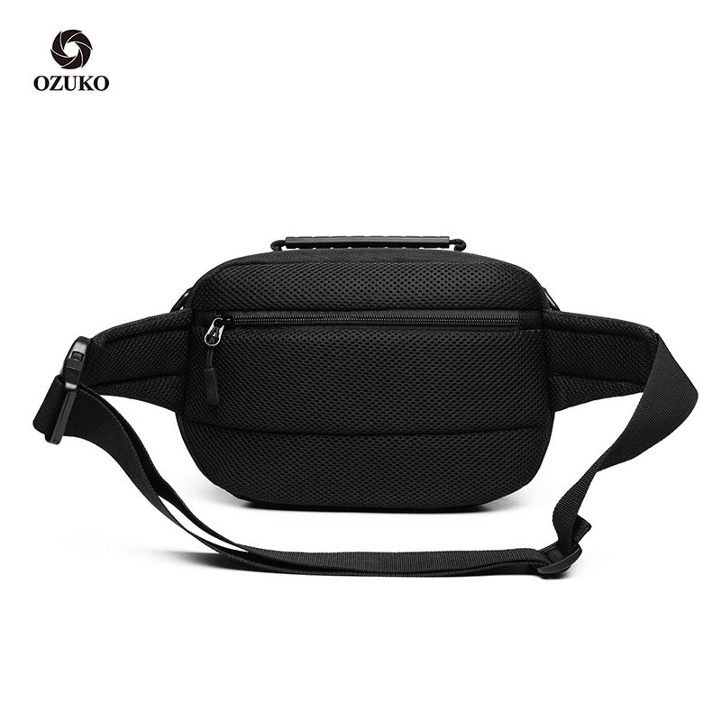 ozuko new waist bag outdoor large capacity men's shoulder bag sports leisure multi-functional chest bag waist bag