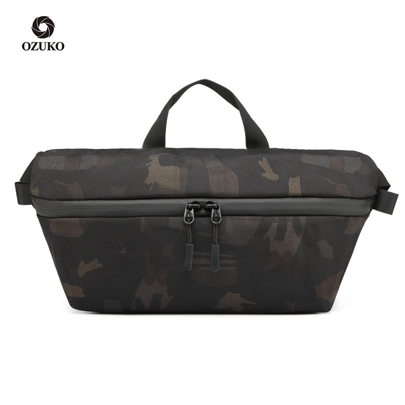 ozuko new camouflage mobile phone waist bag men's fashion sports shoulder bag men's trendy casual crossbody bag chest bag