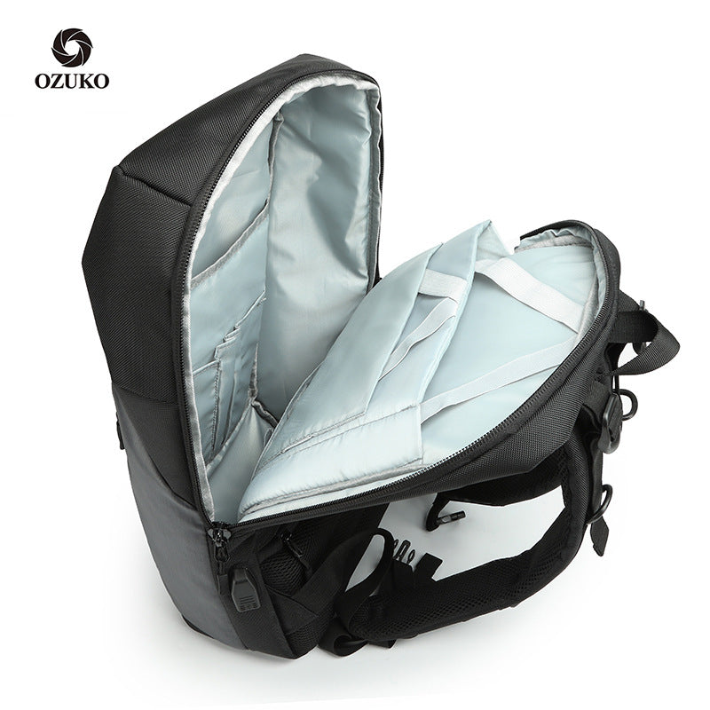 ozuko new waterproof college student backpack 15.6 inch business backpack college student Oxford cloth computer bag
