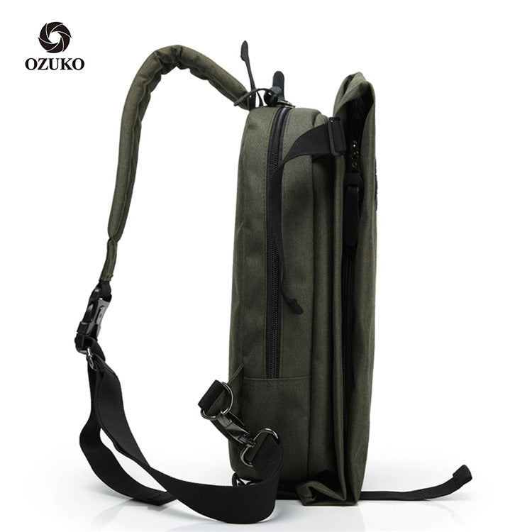 ozuko new chest bag men's sports casual shoulder bag men's single shoulder crossbody small bag factory direct sale