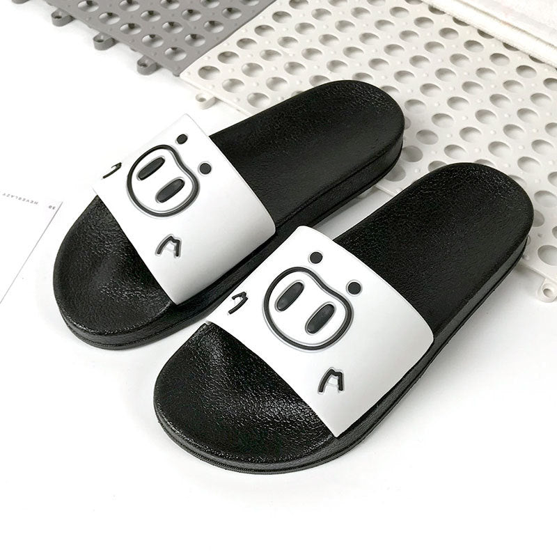 2022 Cartoon Pig Indoor and Outdoor Sandals and Slippers Women's Japanese Version Flat Non-slip Soft Bottom Bathroom Ladies Cute Flip Flops