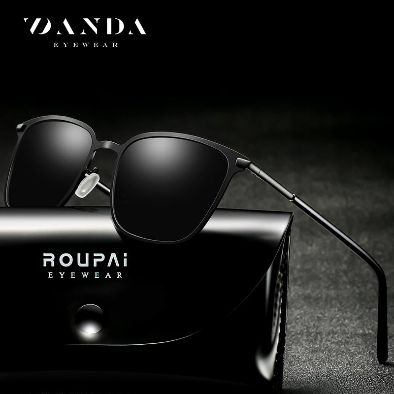 Men's Sunglasses New Arrival Square Frame Polarized Sunglasses P0864 Metal Driver Night Vision Sunglasses