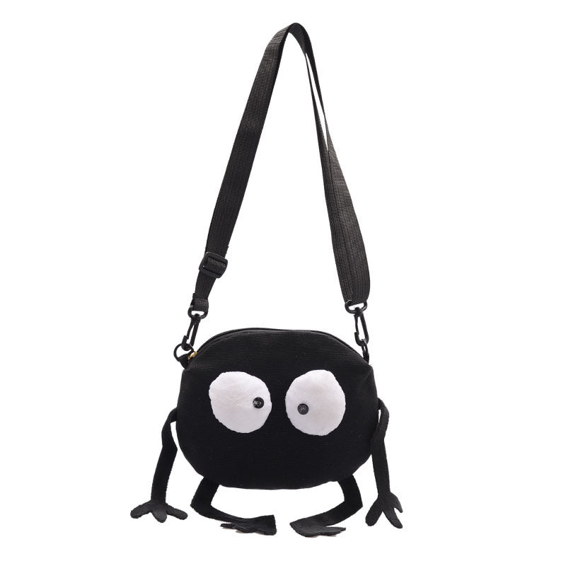 Personalized funny canvas small bag for women 2020 new trendy Korean version student style girl one-shoulder cross-body small round bag