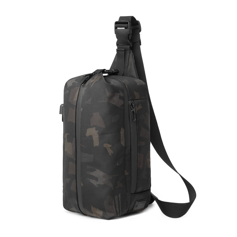ozuko Korean style chest bag sports trendy brand waist bag casual waterproof crossbody bag Oxford cloth men's chest waist bag