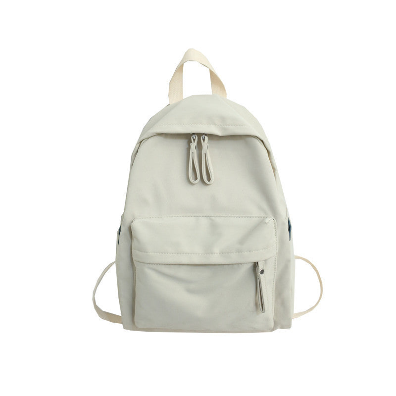 Simple and versatile solid color backpack for women's college birthday, college style school bag, female forest style middle school student trendy backpack