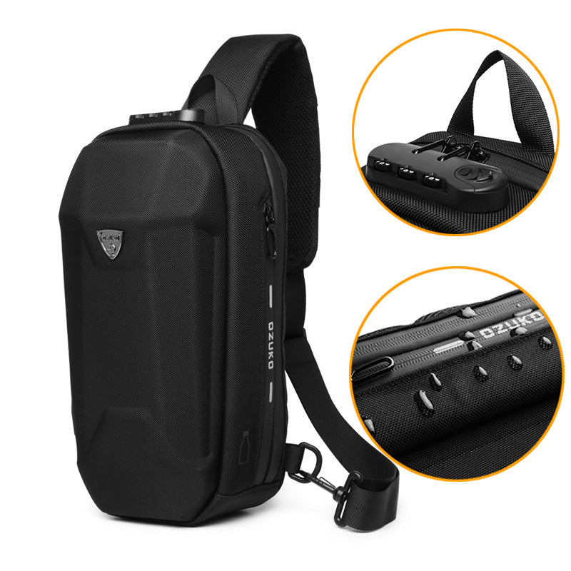 ozuko new boys hard shell chest bag outdoor cycling men's crossbody bag sports waterproof crossbody bag for men