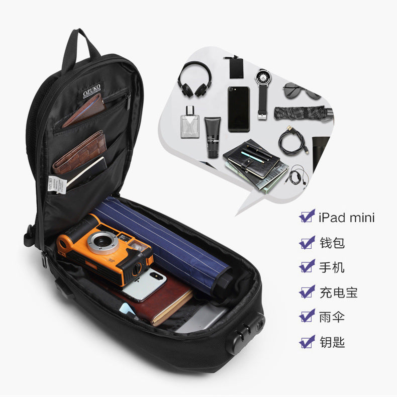 ozuko new boys hard shell chest bag outdoor cycling men's crossbody bag sports waterproof crossbody bag for men