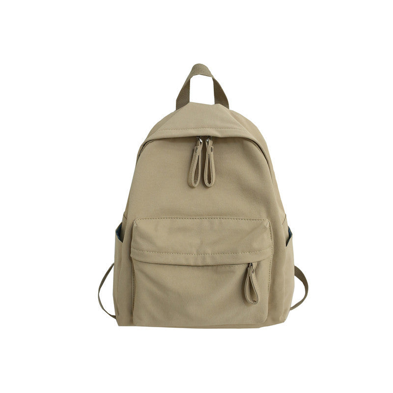 Simple and versatile solid color backpack for women's college birthday, college style school bag, female forest style middle school student trendy backpack