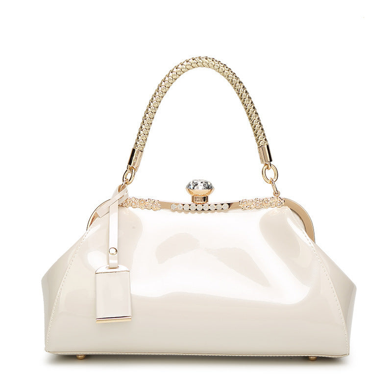New 2023 European and American Fashion Patent Leather Glossy Women's Bag Bridal Wedding Handbag Women's Shoulder Bag Crossbody Bag
