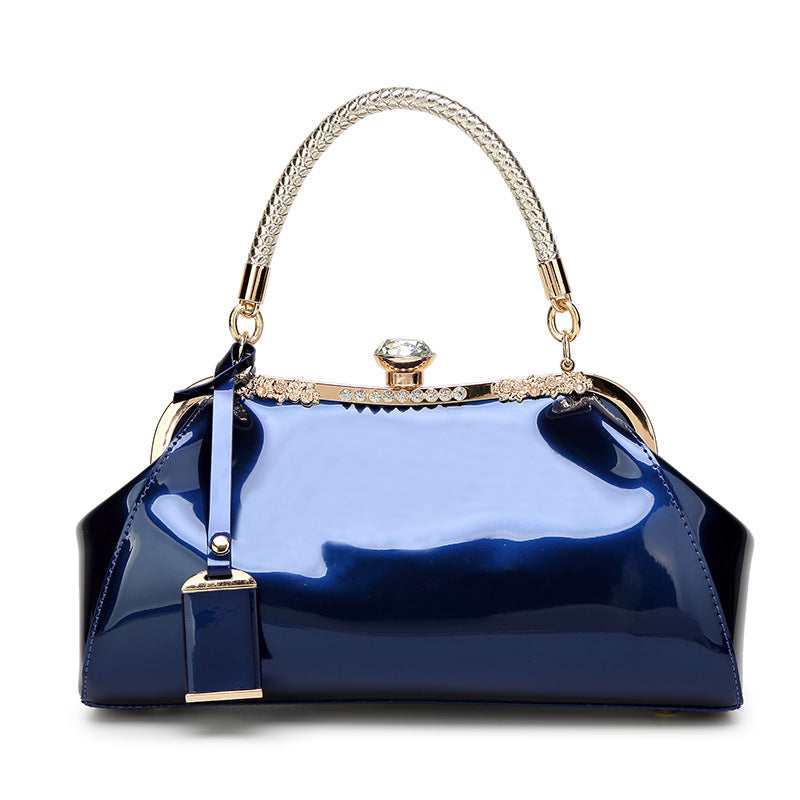 New 2023 European and American Fashion Patent Leather Glossy Women's Bag Bridal Wedding Handbag Women's Shoulder Bag Crossbody Bag