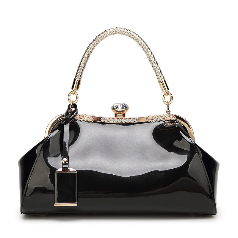 New 2023 European and American Fashion Patent Leather Glossy Women's Bag Bridal Wedding Handbag Women's Shoulder Bag Crossbody Bag
