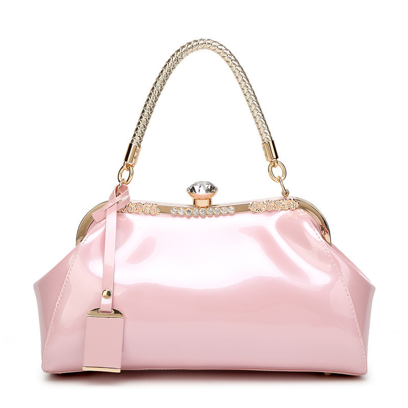 New 2023 European and American Fashion Patent Leather Glossy Women's Bag Bridal Wedding Handbag Women's Shoulder Bag Crossbody Bag