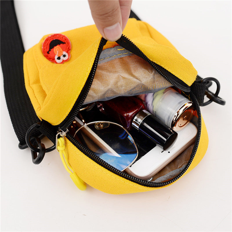 Korean version ins canvas crossbody bag women's bag new 2020 internet celebrity same style student small fresh hand shoulder bag