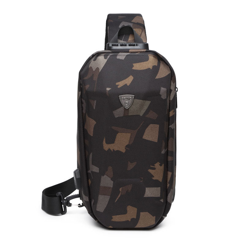 ozuko new boys hard shell chest bag outdoor cycling men's crossbody bag sports waterproof crossbody bag for men