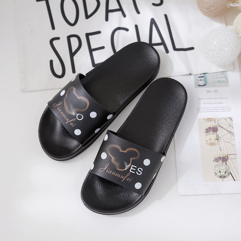 2022 Cartoon Pig Indoor and Outdoor Sandals and Slippers Women's Japanese Version Flat Non-slip Soft Bottom Bathroom Ladies Cute Flip Flops