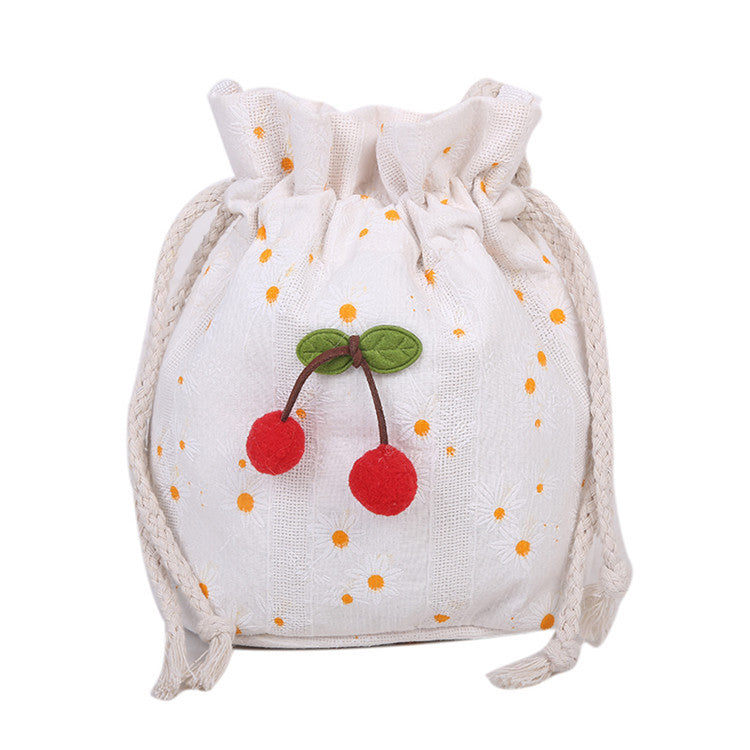 Summer small bag 2020 new crossbody bag female student ins forest style literary canvas bag single shoulder bucket bag trendy