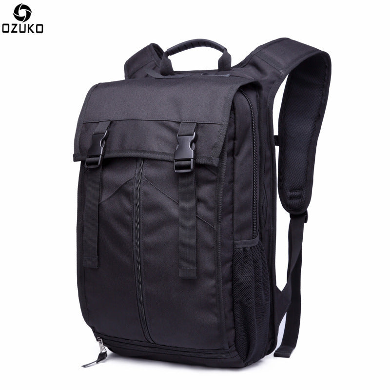 Ozuko New Backpack Male Student Backpack Oxford Cloth Waterproof Casual Large Capacity Computer Bag Logo